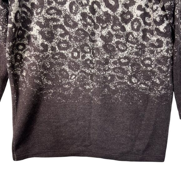 New Chico's Women's 100%Wool Knit Animal Print Ombre Open Cardigan Size 2 large - Picture 6 of 16